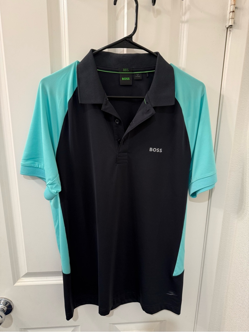 BOSS Navy Polo with Lime Trim